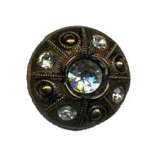 bouton viel or avec Strass 23 mm
