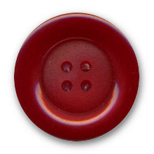 Bouton rouge polyester bord brillant centre satin 14,18,22,27mm
