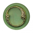 Bouton en polyester vert et métal doré en 23 et 28 mm
