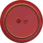 Bouton  en polyester rouge et métal doré en 15,20,25 mm