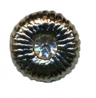 bouton métallise argent avec 1 strass 18mm