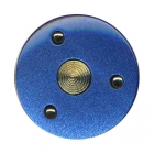 Bouton en polyester bleu avec base métallisée or en 23 et 28 mm