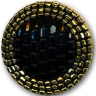 Bouton métallisé vieil or avec centre noir en 31 mm