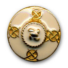 Bouton en métal doré et laque blanche en 15,20,25 mm