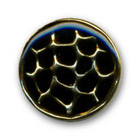 Bouton en métal doré avec laque noire en 18 et 23 mm