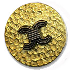 Bouton métallisé or et argent en 19 et 28 mm